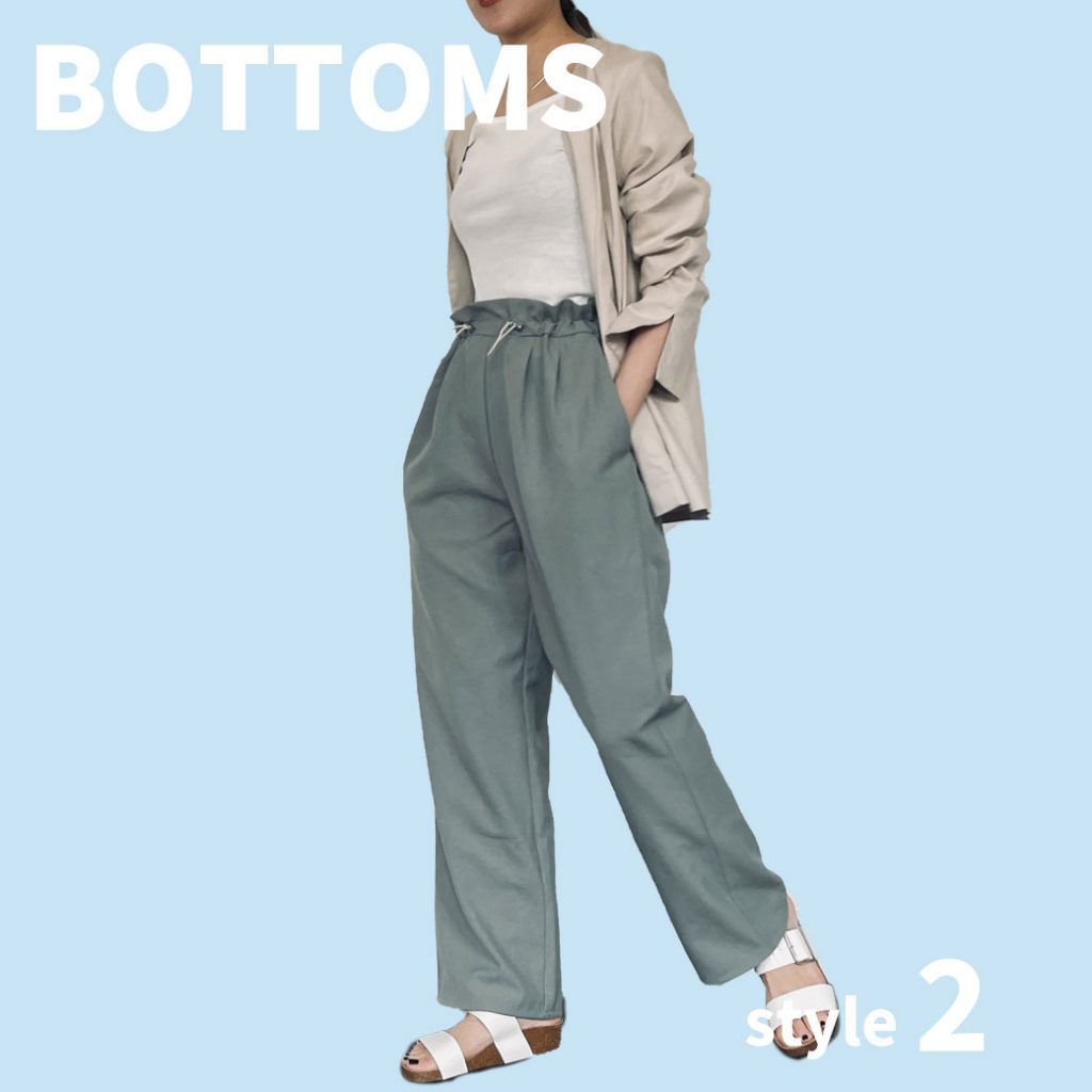  大人の上品な配色コーデは、モス×ベージュ×ホワイト合わせで淡色まとめをしたのがポイント◎リラクシーなパンツにコンパクトなトップスを合わせてジャケットを羽織ることで、きれいめカジュア ルなスタイルに。