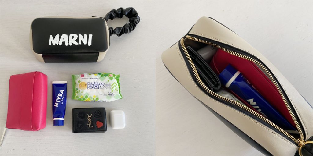 MARNIミニバッグ必要最低限の荷物を入れられる大きさ！