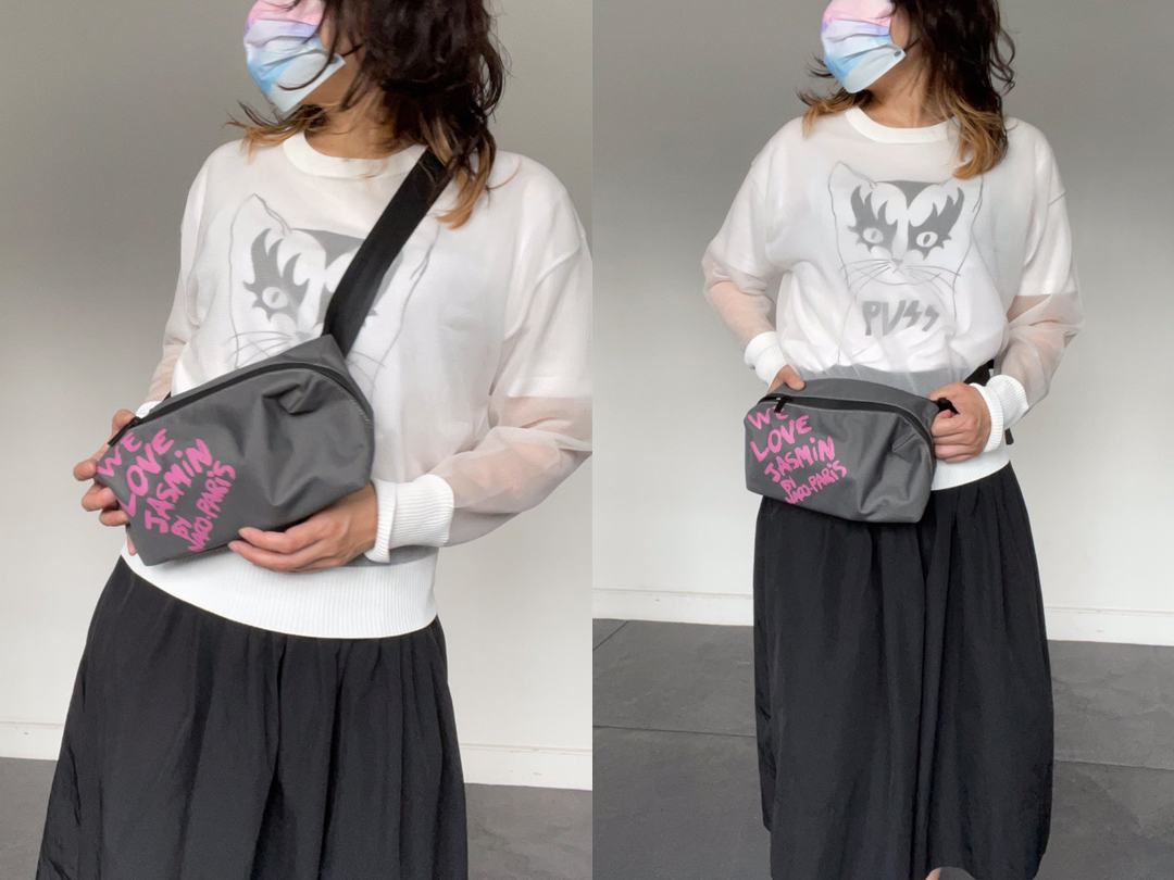 ショルダーバッグ、ウエストポーチと2ウェイで使えるボディバッグ