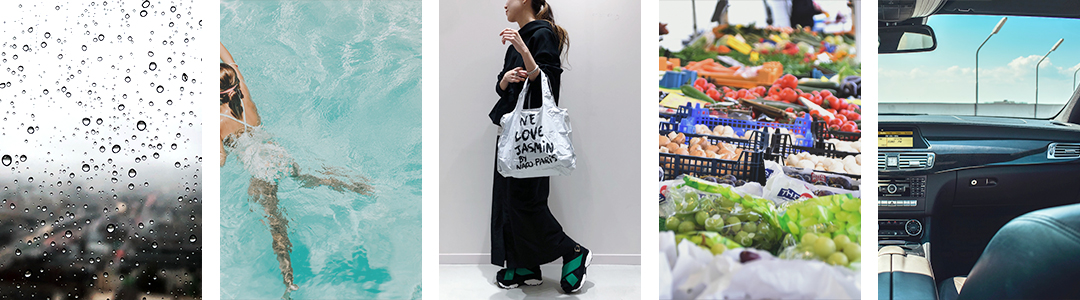 耐水性・UVカット・遮熱効果もあり、耐荷重20ｋｇのタフなエコバッグ。雨の日、プールや海、車の中での日焼け防止にも