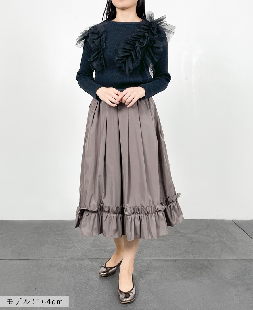 神戸・山の手スカートグレージュ 普段使いコーディネート