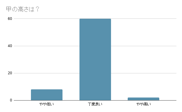 マインワン着用感アンケート結果　甲の高さいついての回答はおおむね丁度良いとのことです