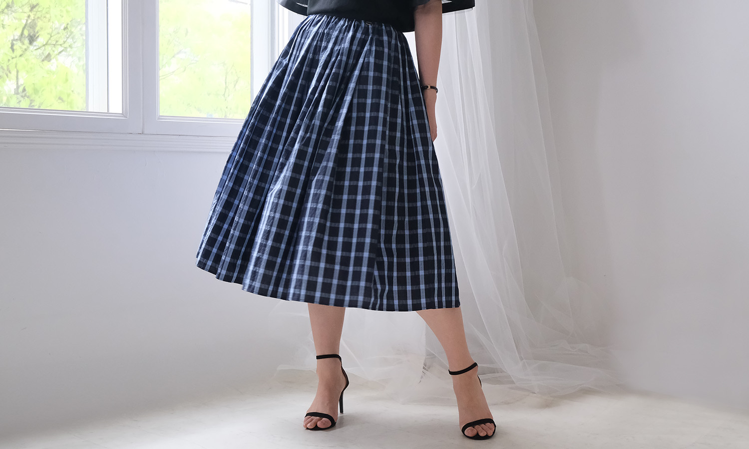 神戸山の手サマーチェックスカート