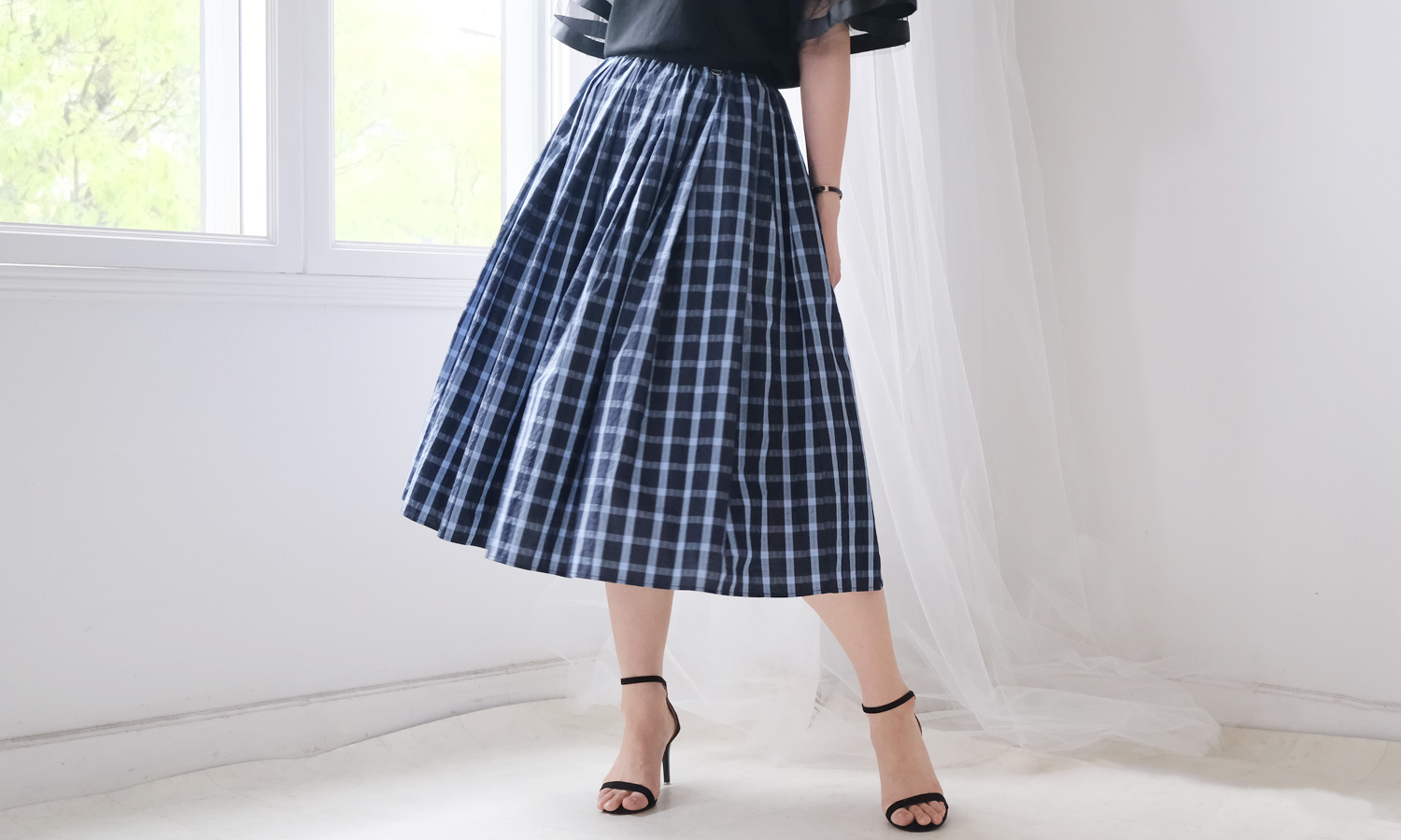 神戸山の手サマーチェックスカート