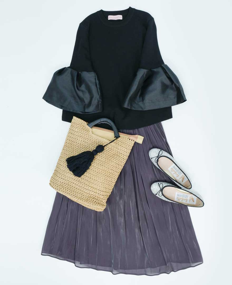 シャイニースカートブラウン1