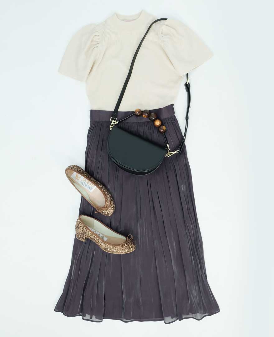 シャイニースカートブラウン2