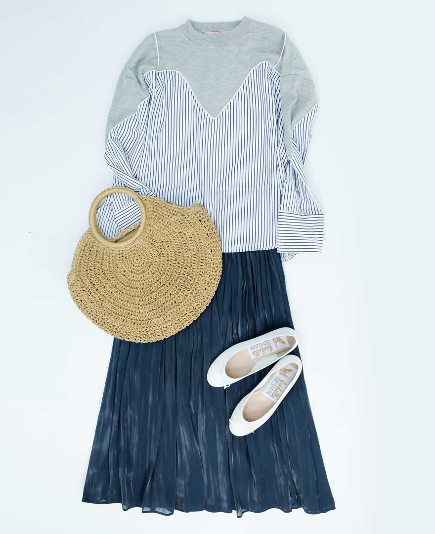 シャイニースカートネイビー