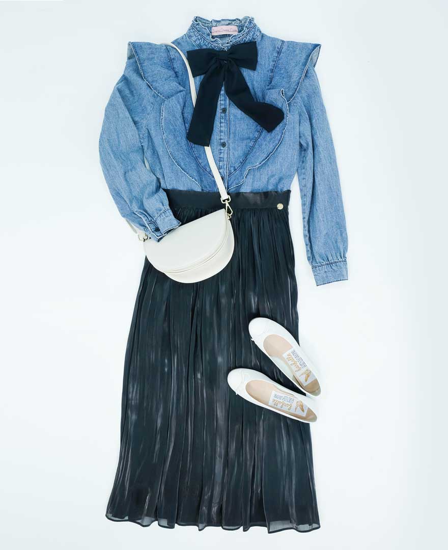 シャイニースカートネイビー