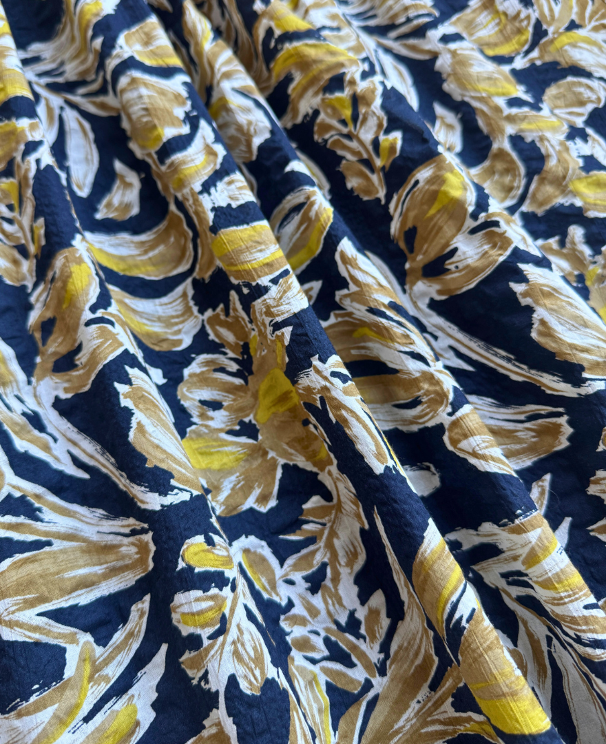 フラワーサマースカート ネイビー　素材詳細画像