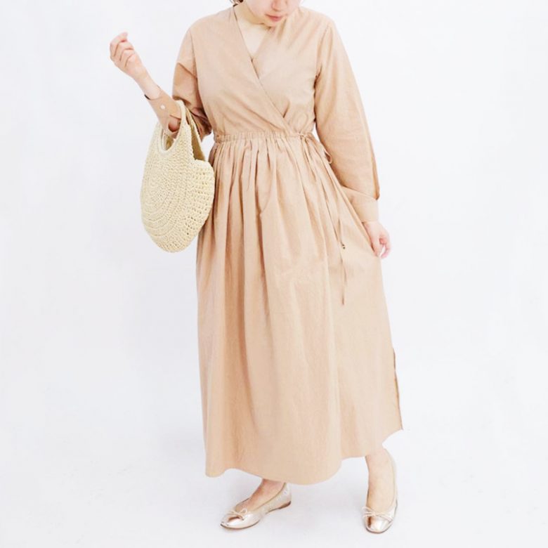 大人のカジュアルワンピ☆神戸・山の手カシュクールワンピース