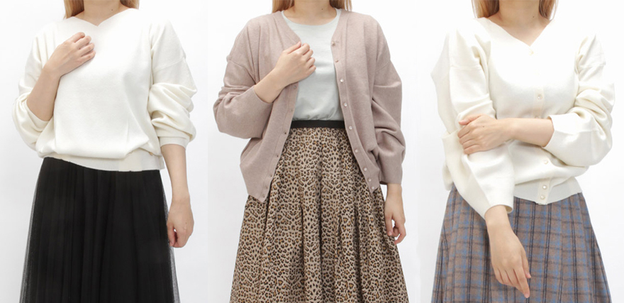 3WAYで着られるトレコードのもちもちニット