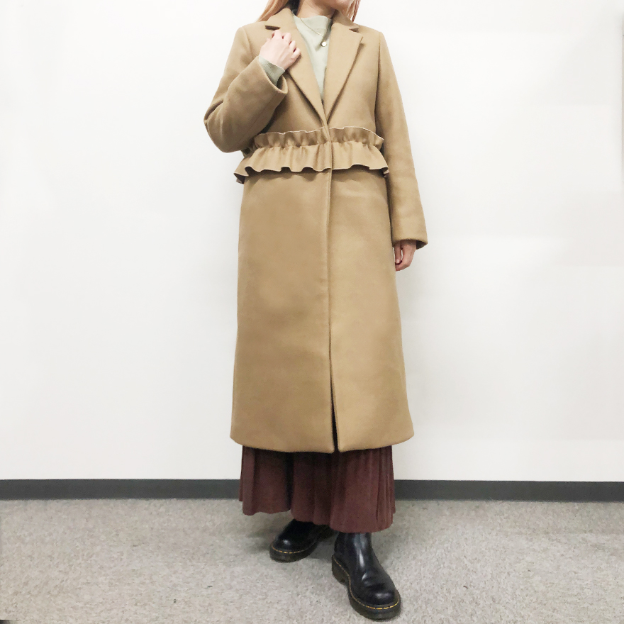 ウエストフリルコートハイネック合わせ