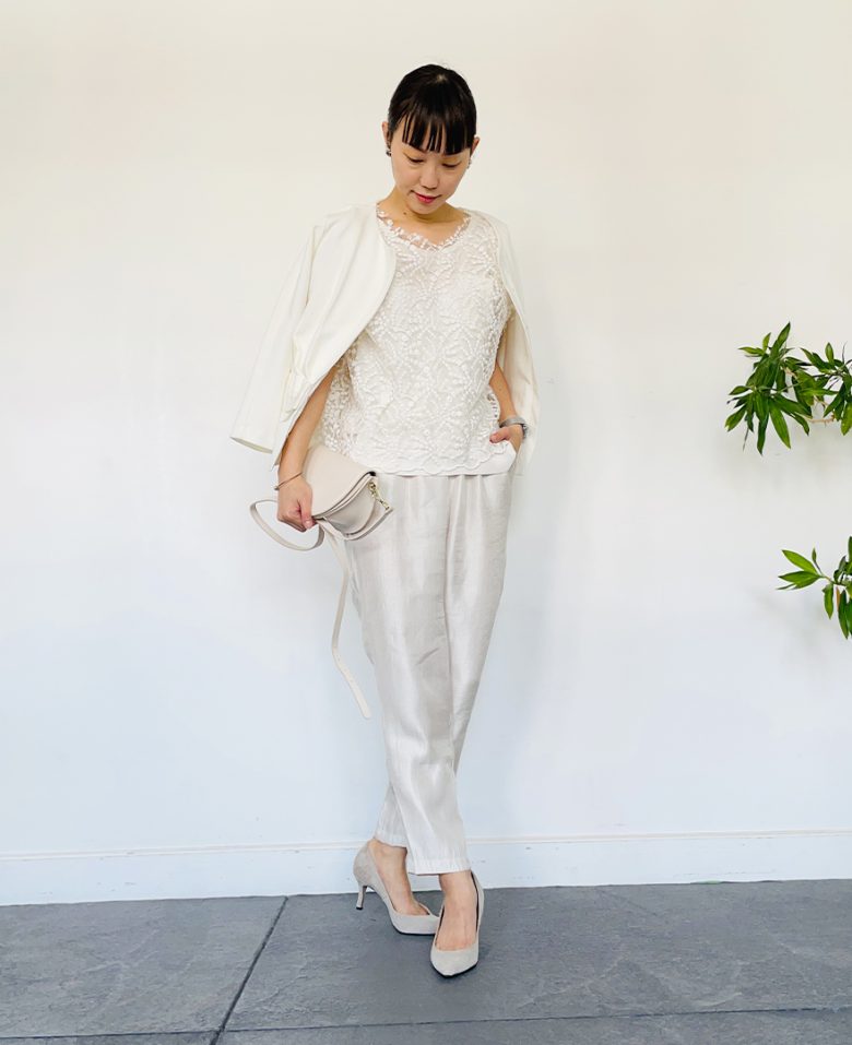 入園式ホワイトコーデ