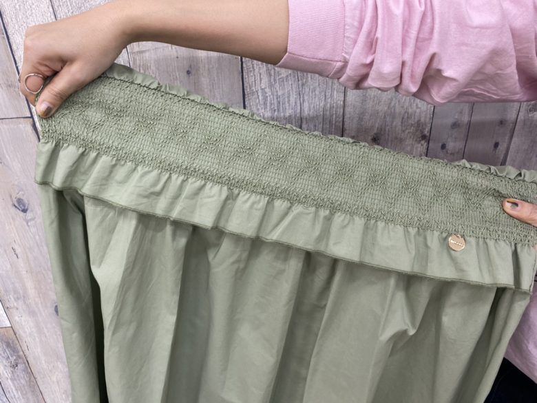 スモック刺しゅうワンピースの刺しゅう部分