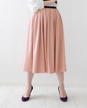 神戸・山の手フェイクレザースカート　ピンク